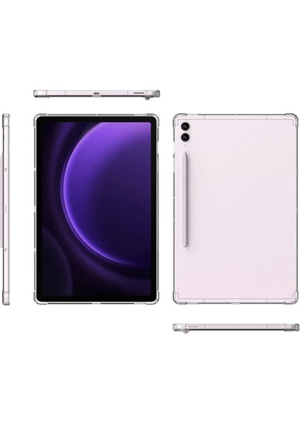 Samsung Galaxy Tab S10+ Plus 12.4 Inç Tablet Uyumlu Silikon Kılıf Şeffaf Köşe Korumalı SM-X820