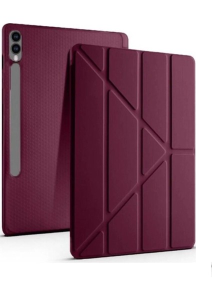 Samsung Galaxy Tab S10+ Plus 12.4" Kalem Bölmeli Uyku Modlu Arkası Silikon Kapak Kılıf