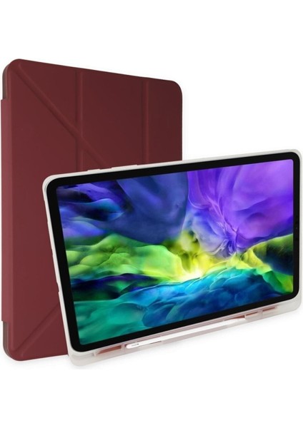 Samsung Galaxy Tab S10+ Plus 12.4" Kalem Bölmeli Uyku Modlu Arkası Silikon Kapak Kılıf
