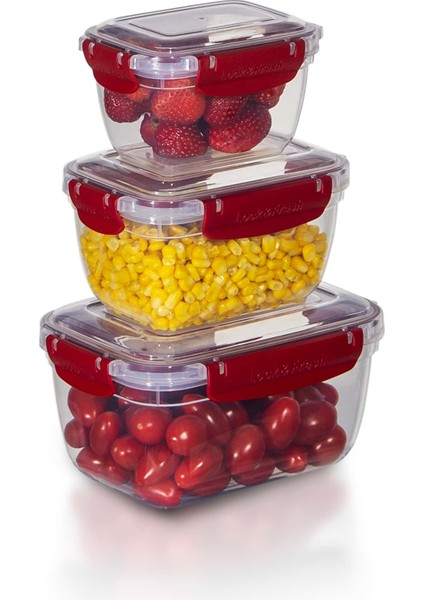 3'lü Master Dikdörtgen Saklama Kabı (400 ml - 800 ml - 1400 Ml)