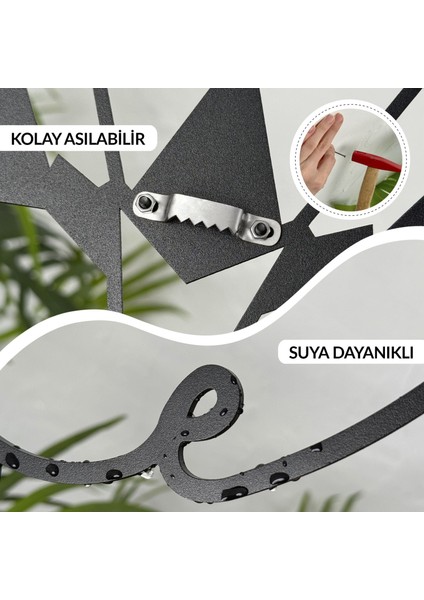 Animula Üç Yaprak (Animula Three Leaves) Metal Duvar Dekoru | 3 Parça | "a" 26CM x 68CM "b" 44CM x 55CM "c" 36CM x 46CM