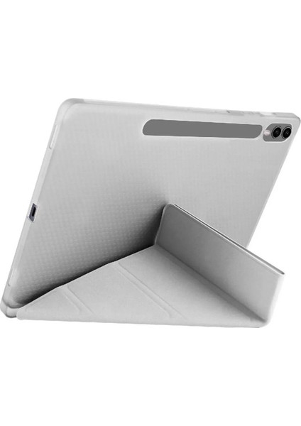 Samsung Galaxy Tab S10+ Plus 12.4" Kalem Bölmeli Uyku Modlu Arkası Silikon Kapak Kılıf