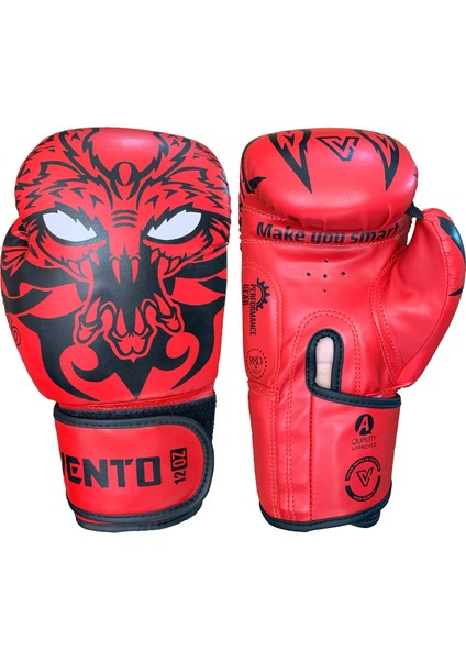 Drago Boks Eldiveni Kırmızı 16 oz Cırt Bantlı Suni Deri Malzeme ile Üretilmiştir modelleri