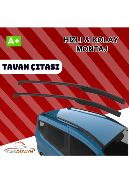 Ford Tourneo Courier 2012 - 2023 - Gri - Siyah - Renk - Alüminyum Orijinal Üst Port Bagaj Tavan Çıtası modelleri