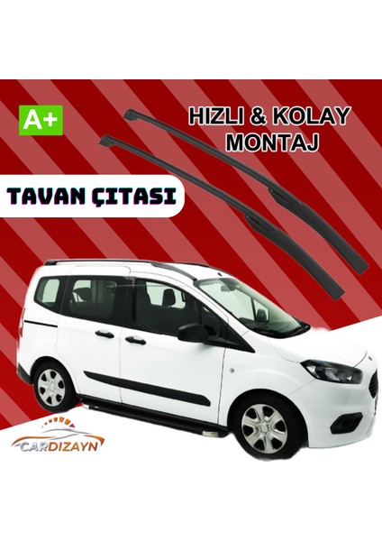Ford Tourneo Courier 2012 - 2023 - Gri - Siyah - Renk - Alüminyum Orijinal Üst Port Bagaj Tavan Çıtası fırsatları