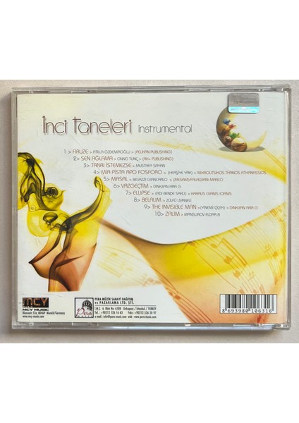 Inci Taneleri Instrumental CD Sen Ağlama,firuze,belalım ... (Orjnal Dönem Baskı Cd)