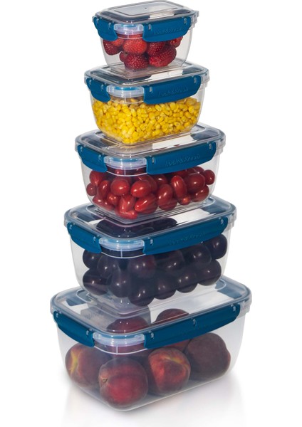 5'li Master Dikdörtgen Saklama Kabı (550 ml - 1000 ml - 1800 ml - 3000 ml - 5000 Ml)