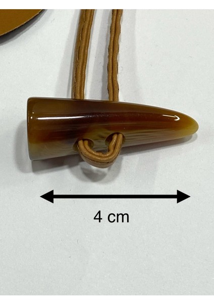 Deri Biritli Çoban Düğme Seti Hardal 2 Adet