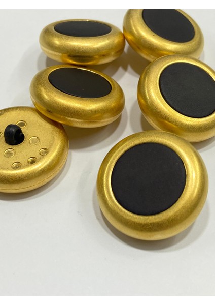 Kaban Kürk Manto Düğmesi / Italyan Düğme 6 Lı Set / Mat Gold Siyah 3 cm /M010 fırsatları