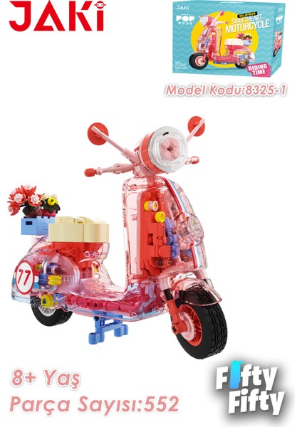 Jaki Maker Pop Süper Havalı Motosiklet -JK8325-1 (552 Parça) Oyuncak Yapım Seti