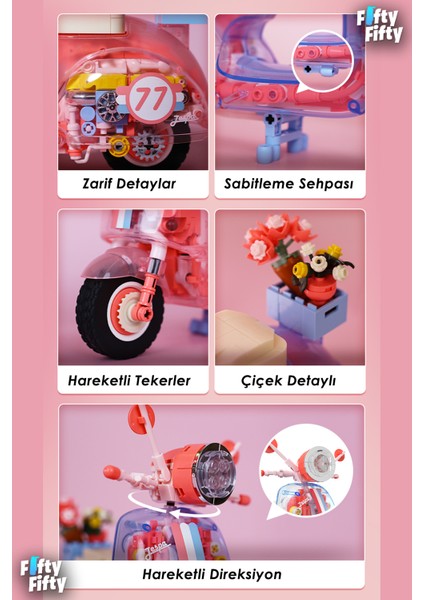 Jaki Maker Pop Süper Havalı Motosiklet -JK8325-1 (552 Parça) Oyuncak Yapım Seti