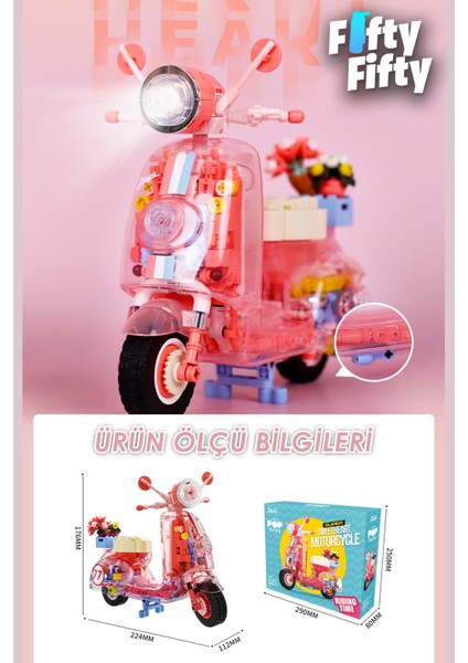 Jaki Maker Pop Süper Havalı Motosiklet -JK8325-1 (552 Parça) Oyuncak Yapım Seti