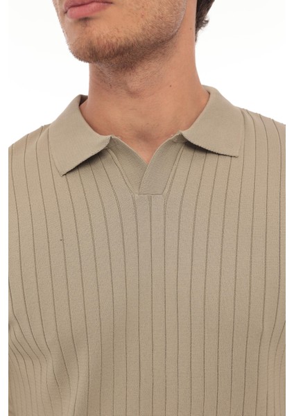 Bej Polo Yaka Triko Kazak Erkekler İçin Normal Kalıp Günlük Stil fiyatları