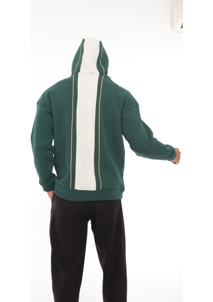 Nefti Sırt Şeritli Kapüşonlu Üç Iplik Oversize SWEATSHIRT-2437 fiyatları