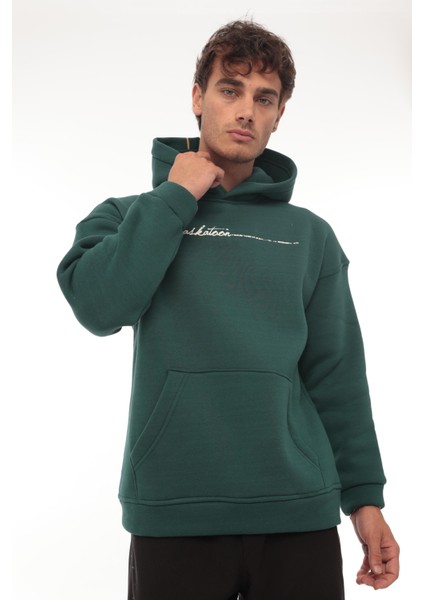 Nefti Sırt Şeritli Kapüşonlu Üç Iplik Oversize SWEATSHIRT-2437 modelleri