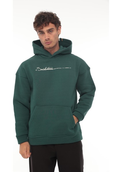 Nefti Sırt Şeritli Kapüşonlu Üç Iplik Oversize SWEATSHIRT-2437 indirimleri