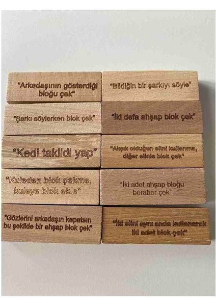 Ahşap Denge Oyunu Cezalı Jenga V2 – 54 Parça Yeni Versiyon, Parti ve Aile İçin Eğlenceli Masa Oyunu