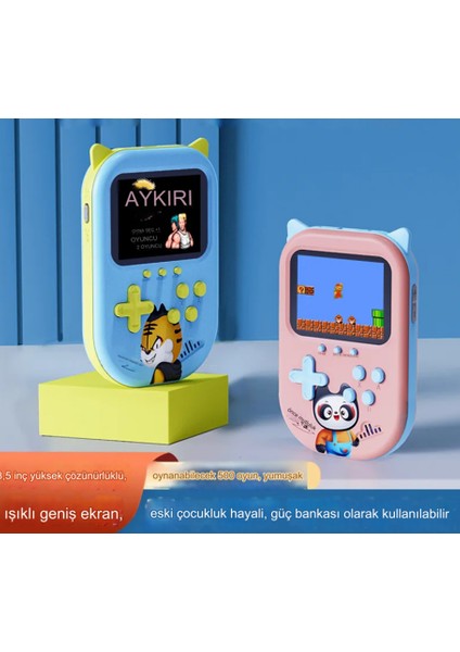 3.5 Inç 500 Taşınabilir Çift El Oyuncu Mini Retro Konsolu Tv Oyunu Kutusu Klasik