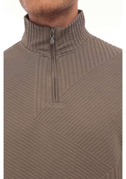 Vizon Jakarlı Kapitone Fermuarlı Regular Fit Sweatshirt- 2439 fiyatları