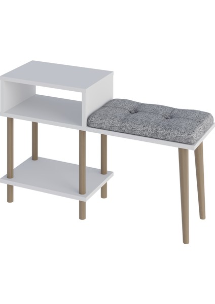 Puflu Ayakkabılık Raflı Ayakkabılık Iki Raflı Ayakkabılık-Beyaz fırsatları