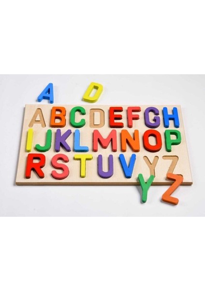 Ahşap Eğitici Öğretici Türkçe Alfabe Büyük Harf Bultak Puzzle Çocuk Oyuncağı Eğitici Oyuncak