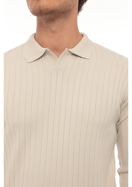 Taş Fitilli Polo Yaka Triko KAZAK-2442 modelleri