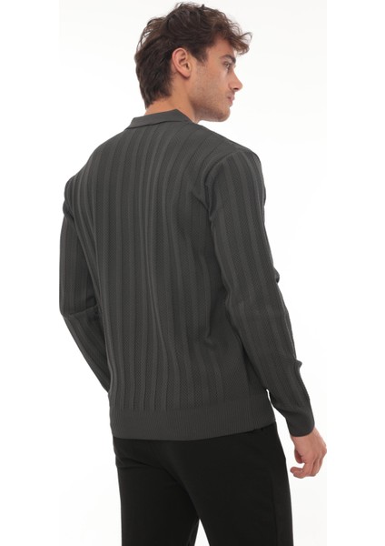 Füme Petek Dokulu Fitilli Polo Yaka Triko Kazak- 2445 fiyatları