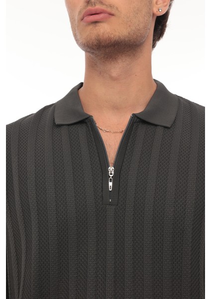 Füme Petek Dokulu Fitilli Polo Yaka Triko Kazak- 2445 fırsatları