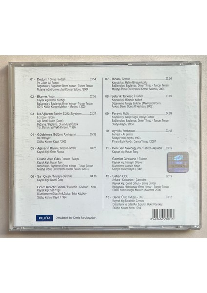 Tenor Ömer Yılmaz Türküler CD (Orjnal Dönem Baskı Cd)