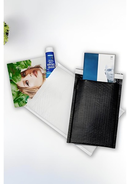 No1 25'li Balonlu Kargo Poşeti - Beyaz - 25X35+5 cm