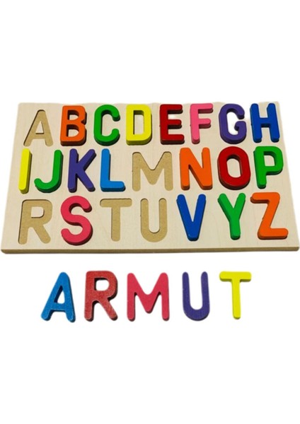 Ahşap Puzzle 3'ü 1 Arada Alfabe - Geometri - Sayılar
