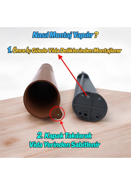 Açılı Konik 12 cm Ahşap Desenli Ayak Mobilya Yükseltici Baza Ayağı Koltuk Kanepe Altı Puf Ayakları