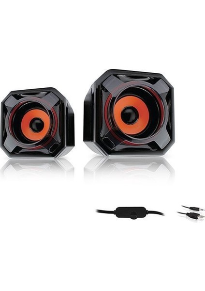 Bilgisayar Hoparlörü Klasik Şık Görünümlü Laptop Pc Uyumlu 1+1 Speaker - 910