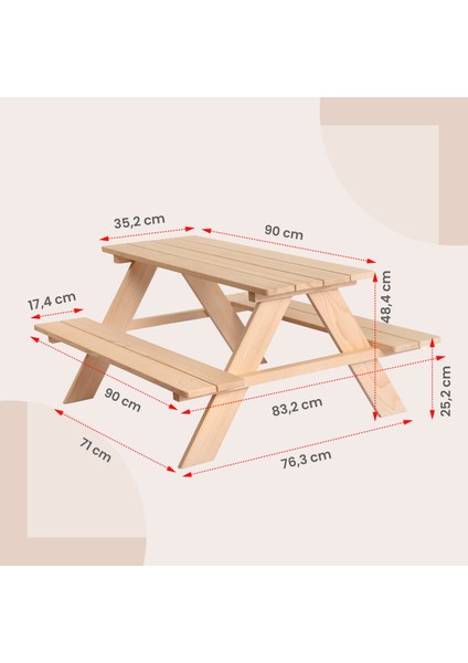 KWP140 Dış Mekan Çocuk Piknik Masası Ve Oturağı