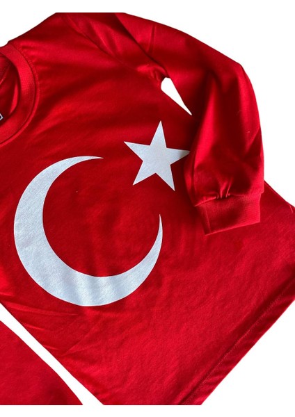 Çocuk Ay Yıldız Türk Bayraklı Uzun Kollu T-Shirt 23 NISAN29 EKIM19 Mayıs Gösteri Atatürk modelleri