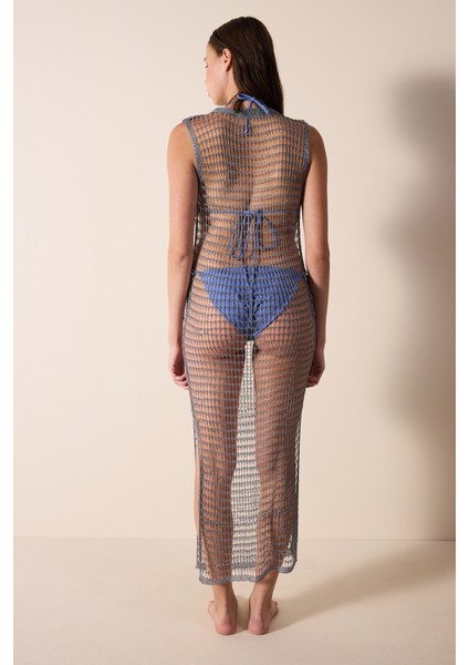 Shiny Fishnet Gümüş Elbise - Gamze Erçel Koleksiyonu