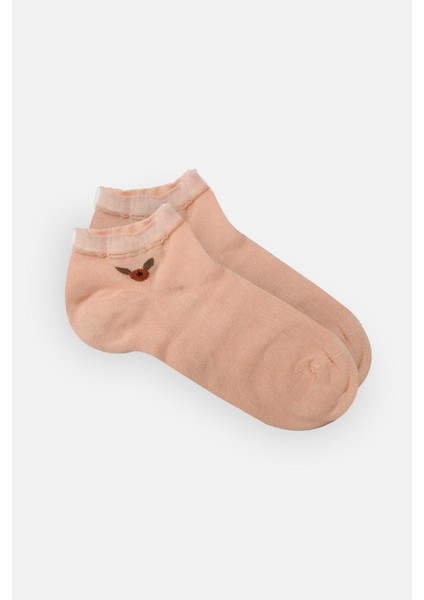 Kadın Bambu Tekli Somon Patik Çorap A 34285 S