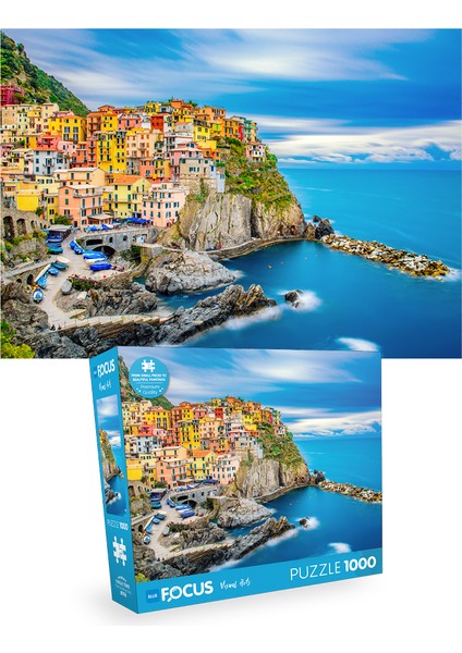 2 Adet 1000 Parça Puzzle - Ateş ve Su ve Cinque Terre