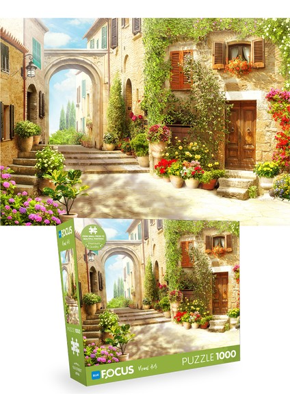 2 Adet 1000 Parça Puzzle - Provence ve Old Street (Eski Sokak) modelleri
