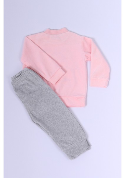 Bebek Kadife Eşofman Takımı Baskılı Çıtçıtlı D37 modelleri