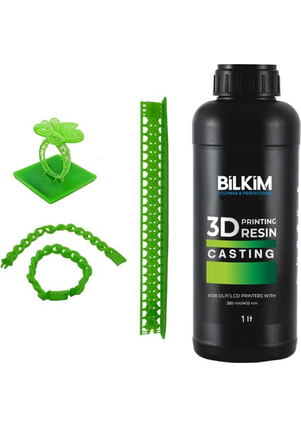 3D Yazıcı Için Kuyumculuk Döküm Reçinesi - 1 LT - YEŞİL