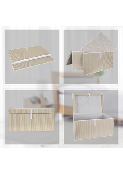 Flosoft Alas Çok Amaçlı Organizer Kutu Mega Kahverengi Çok Amaçlı Kapaklı Hurç Kutu Mega 60X40X30