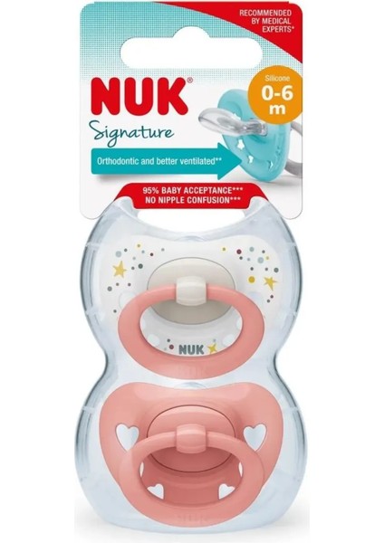 Signature Silikon Damaklı Ikili Emzik (0-6m)