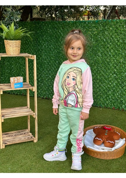 Barbie Baskılı Alt Üst Takım Su Yeşili