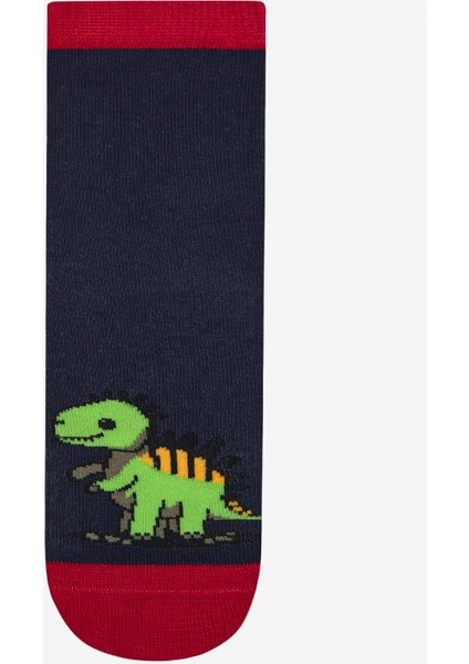 Erkek Çocuk Cute Dino 4lü Siyah Soket Çorap