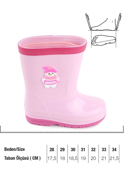 Kız Çocuk Kışlık Içinde Çıkarılabilir Ek Çoraplı Su Geçirmez Yağmur Bot Çizme fiyatları