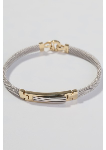 14 Ayar Altın Beyaz Sarı Altın Karışık Erkek Bileklik fiyatları