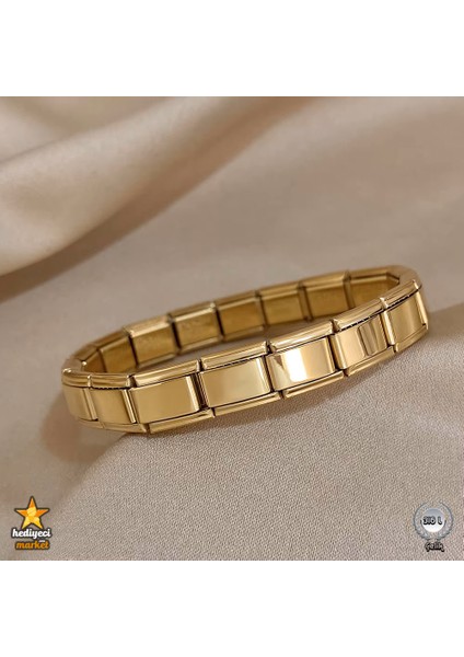 Hediyeci Market 316 L Gold Charm Paslanmaz Çelik Bileklik - HMÇB-0001