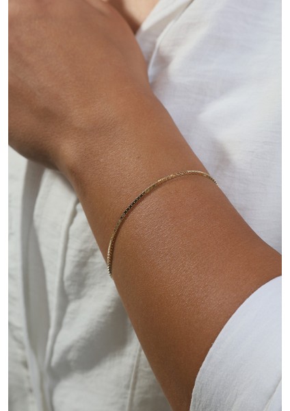 14 Ayar Altın Küp Model Zincir Bileklik