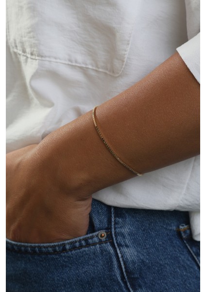 14 Ayar Altın Küp Model Zincir Bileklik fiyatları